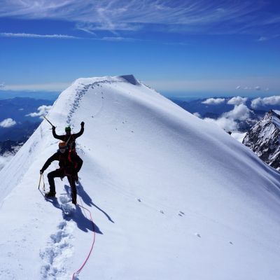 Walking along a ridge