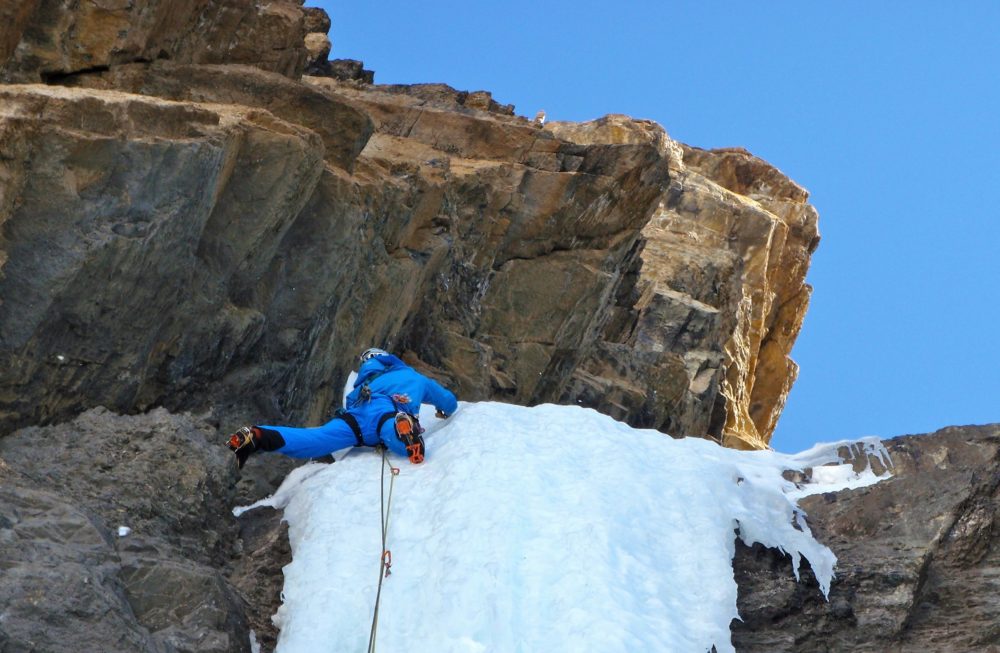 Ade Topping Out On The Steep Slightly Over Hanging Pillar Pillar